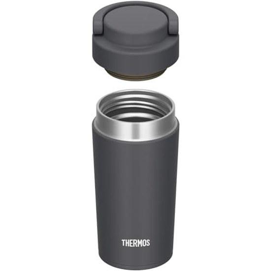 Thermos Water Bottle Vacuum Insulated Travel Tumbler Carry Handle 320ml Smoke Black JOV-321 SMB