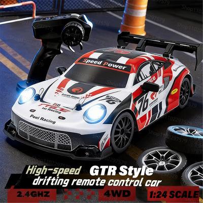 Mini GT Racing RC Car with LED Light 1/24 Scale 4WD 2.4Gh Remote Control High Speed Vehicle RTR JDM Drift Car Toy Adult Kid Gift