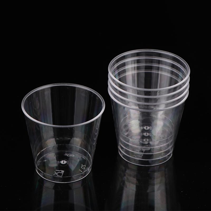 50Pcs 30Ml Disposable Mini Clear Plastic Cup Outdoor Picnic Birthday Kitchen Party Shot Glasses Jelly Cups Tableware Tasting