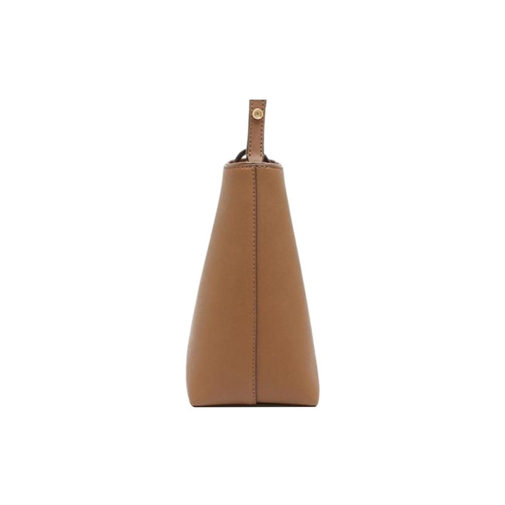 Tory Burch Emerson Double T Logo Minimalist Fashion Bucket Bag Women Shoulder Bag Brown 134840-909