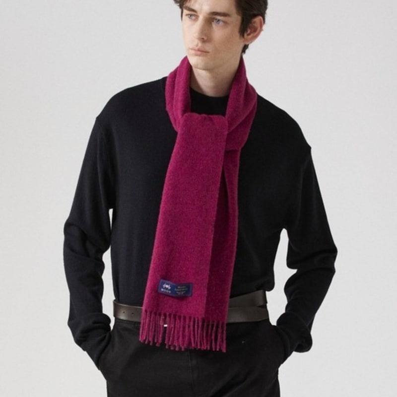 ABRAHAM MOON Merino Wool Muffler 25cm - Bright Pink