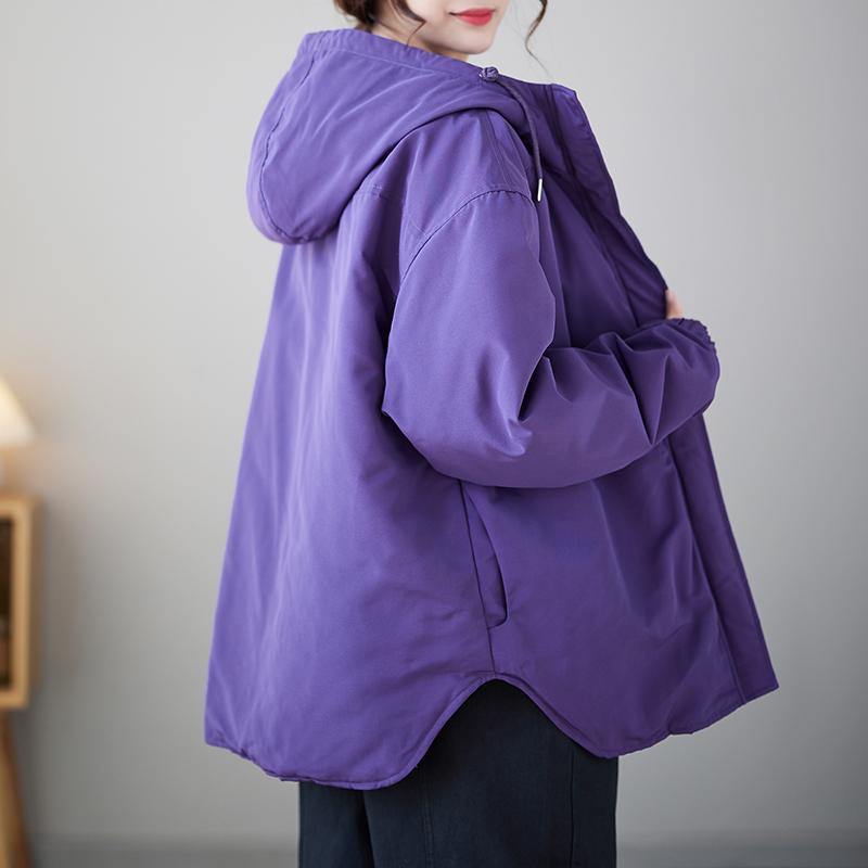 DIMANAF Plus Size Autumn Winter Women Trench Parkas Coat Long Sleeve Jackets Casual Loose Outerwear Thick