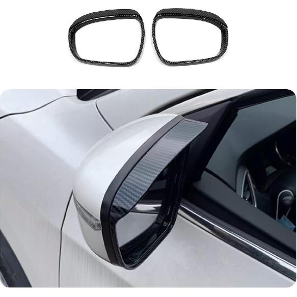 Car Accessories Fit for Nissan New Rogue 2021 2022 2023 2024 Side Door Rearview Mirror Rain Shield Protector Cover Frame Trim (Carbon Fiber Style)
