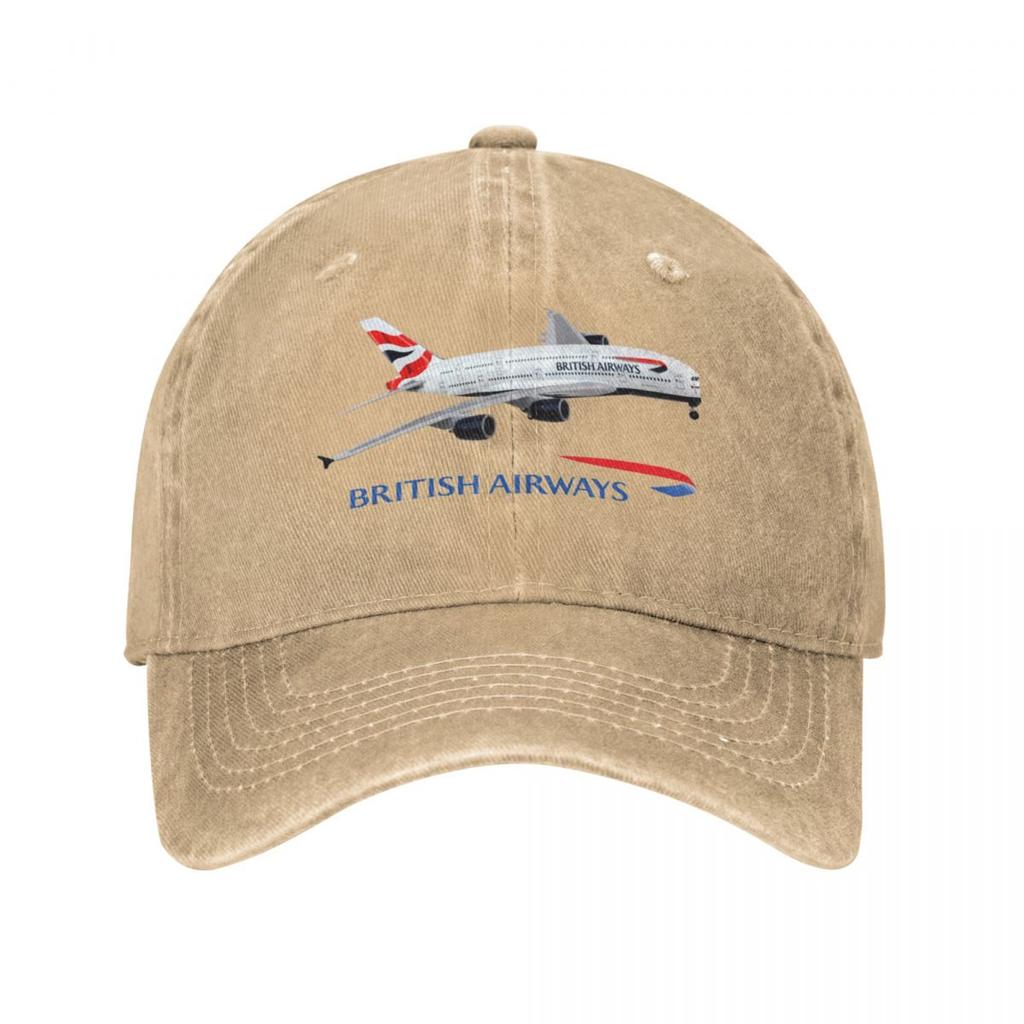 British Airlines Airbus A380 Airplane Baseball Cap Trucker Cap Hiking Hat Rugby Luxury Woman Hat Men'S