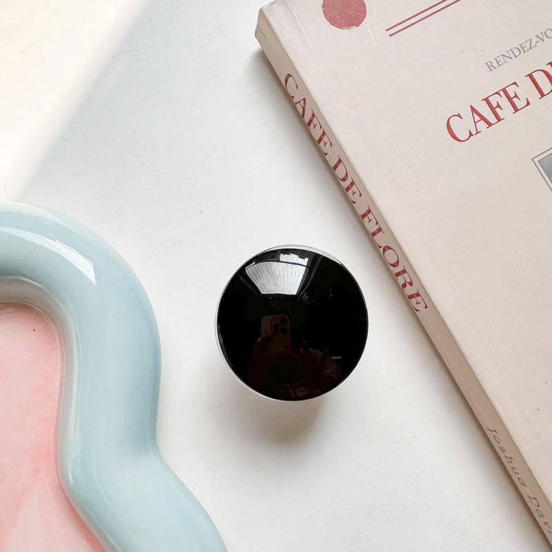 

Round Glass Solid Color Phone Holder Airbag Simple Korean Ins Style Adhesive Extendable Portable White Background Bracket