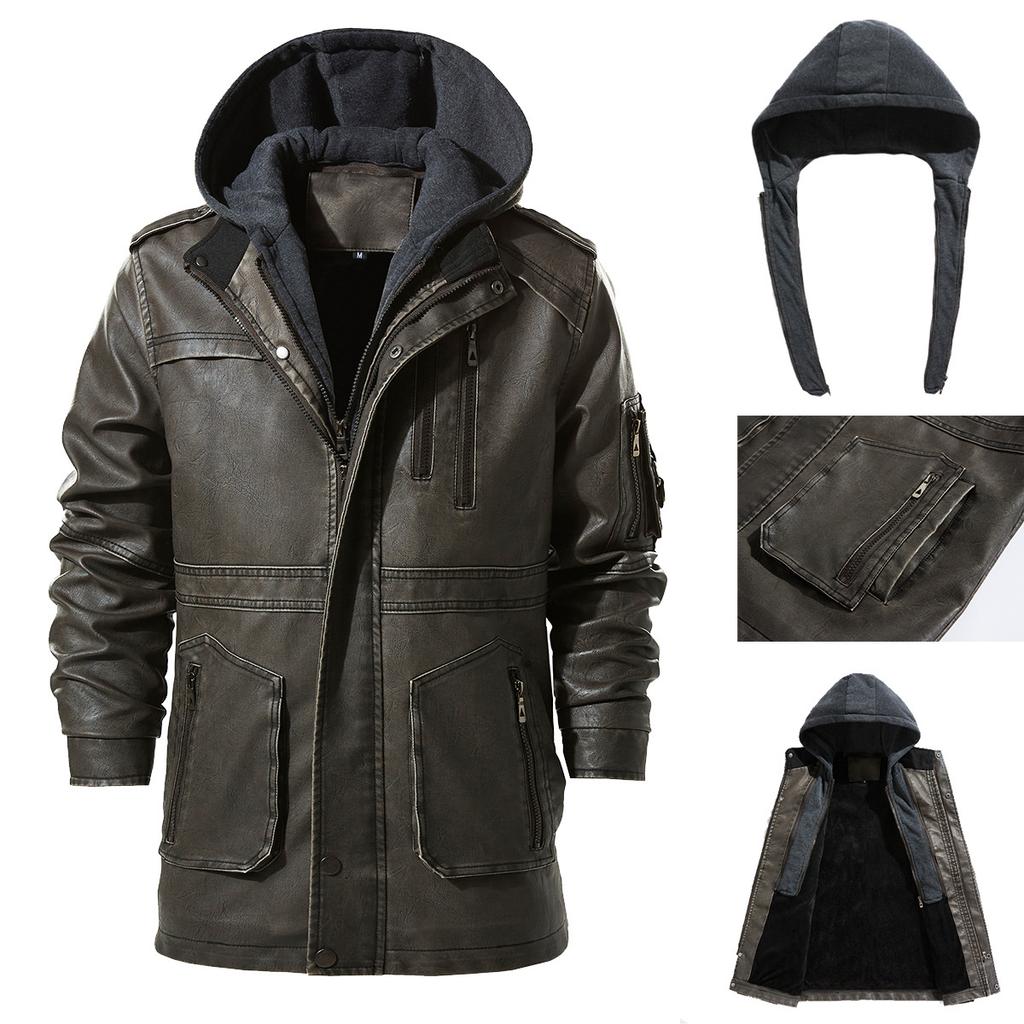 Mens Leather Jackets  Winter  Casual Motorcycle PU Jacket Biker Leather Coats European Windbreaker Genuine Leather Jacket