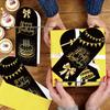New Black Gold Series Birthday Card: High-End Foldable Handwritten Greeting for Gifts