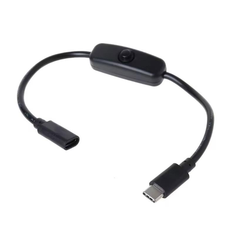 

1Pcs 4A High Current Usb-C Male To Female Extension Cable With On Off 5V Type C Power Supply Cord For Mobile Phone Tablet