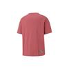 PUMA Letter Logo Print Round Neck Short Sleeve T-Shirt Unisex Tops Deep-Pink 623251-50