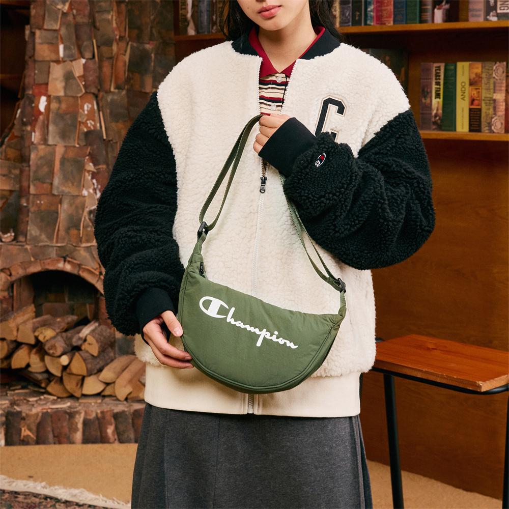 New Champion Fabric Crossbody Bag Shoulder Bag Unisex Black/Milk White/Olive Green U3CACPU60