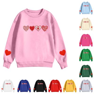 Children's Casual Round Neck Printed Pullover Long-sleeved Hooded Sweatshirt Top