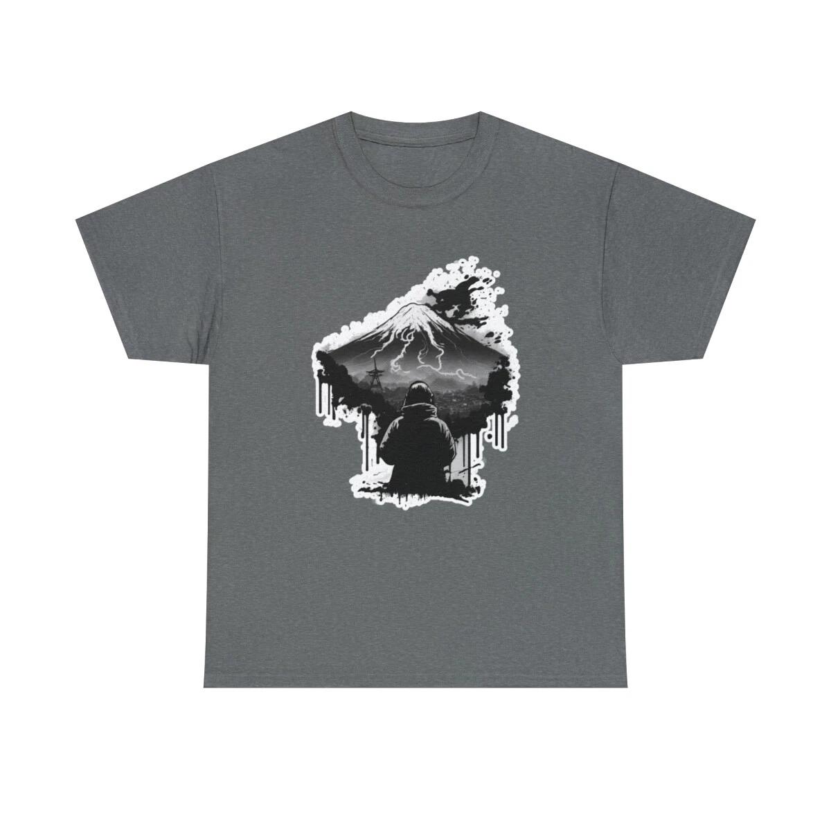 US Adults - Contemplation of Mount Fuji - Fujiyama Japan- Unisex Heavy Cotton 2XL