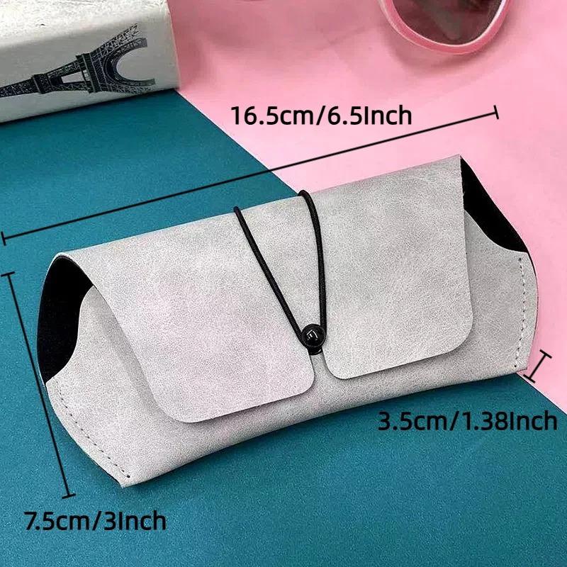 Fashion Simple Glasses Case Sunglasses Case Portable Anti-Pressure and Anti-Drop Soft Bag Leather Storage and Protection Case