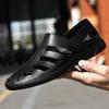 Fashion Fashionable Outdoor Men Breathable Hollow Out Casual Anti Slip Beach Shoes Summer New Men Comfortable Leather Hole Shoes Sandals