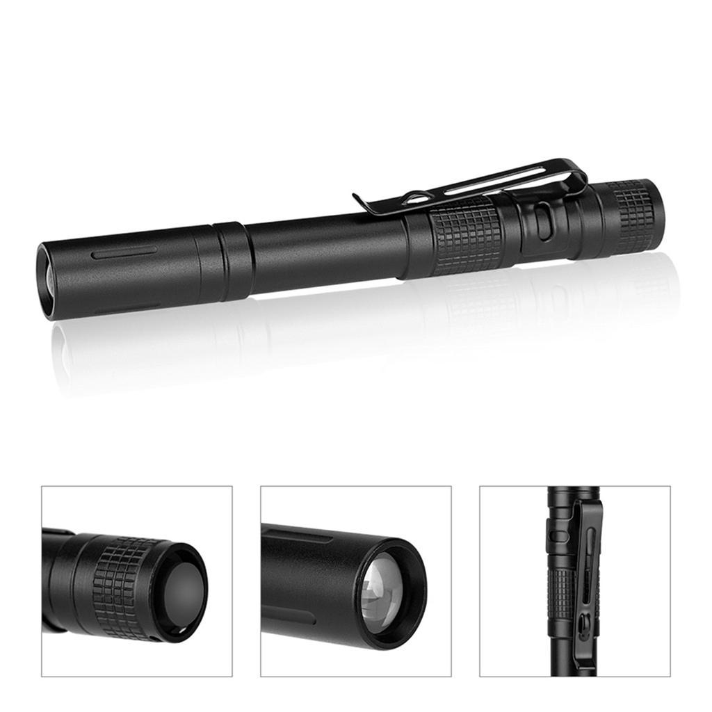 Mini High Brightness Pen Style Flashlight Compact Portable Aluminum Alloy Body Lightweight Small Size Pocket Clip