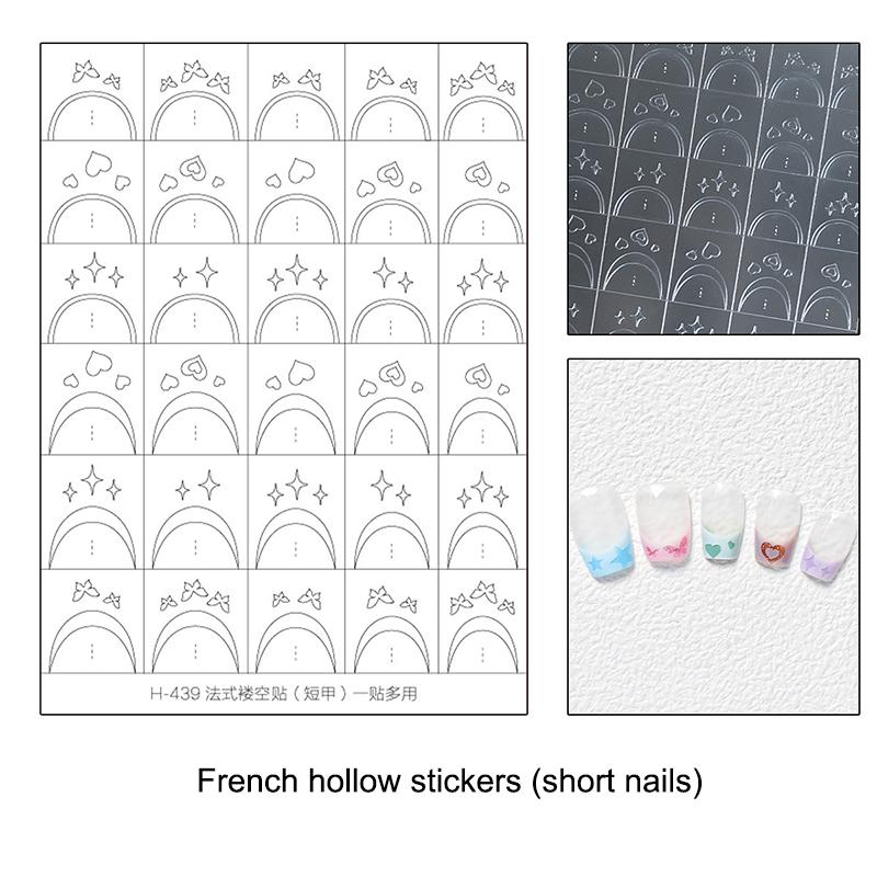 Flocon de neige creux transparent Feux d'artifice Cheval Autocollants pour ongles Pochoir aérographe Année du Cheval Série Nouvel An Décoration Autocollant pour ongles
