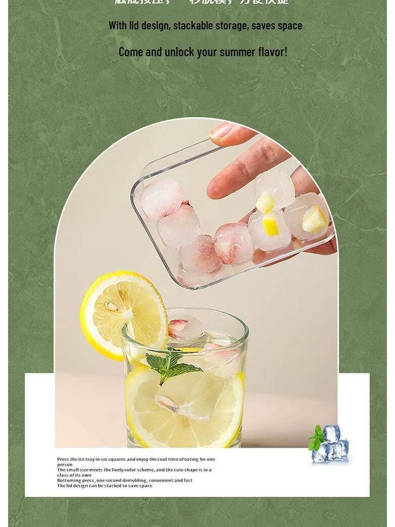 Household Silicone Ice Cube Tray - Soft, Mini Mold for Freezing and Storing Ice Cubes