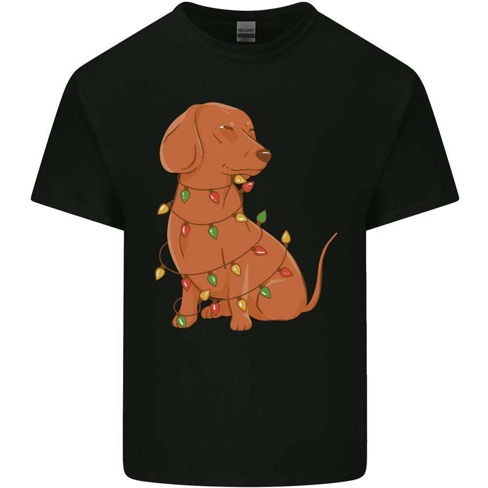 A Funny Christmas Tree Dachshund Mens Light Cotton T-Shirt Unisex T-Shirt XXL
