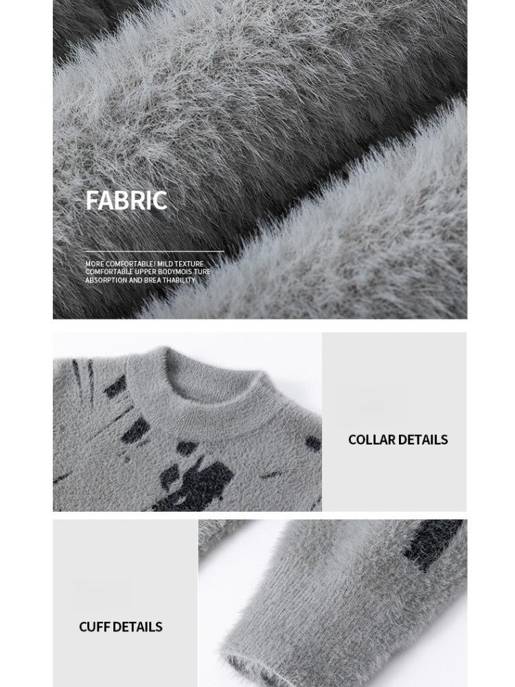 Pullovers Long Sleeves Sweaters Unisex Sweater Paragraph Round Neck Autumn Winter Knitted Bottoming Sweater Loose Couples Retro Men's Wool Jumper