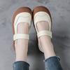 Genuine Leather Mary Jane Flats Women's Luxury Wide Width Shoes Autumn Woman Vintage Flat Moccasins Thick Durable  Loafers