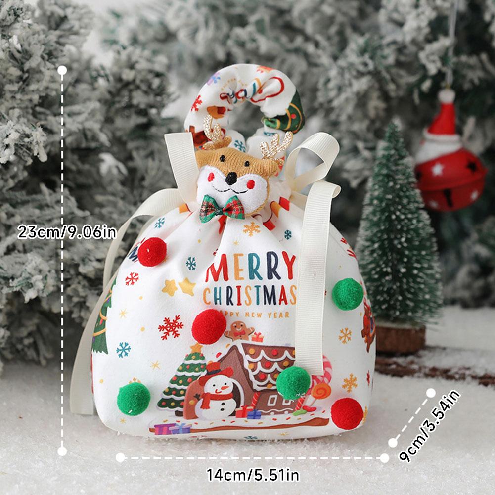 Merry Christmas Gift Bag Canvas Handbag Knitted Storage Bag Christmas Eve Apple Candy Bag Santa Claus DIY Decorations Xmas Gifts
