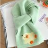 Sweet Cashmere Knitted Scarf Colorful Winter Neck Warmer Panda Cartoon Embroidery Scarf  Daily