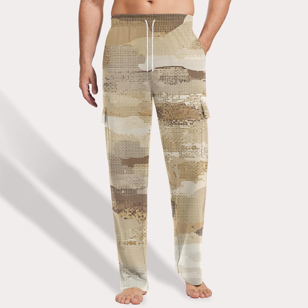Herren Locker Lässige Mehrfach-Taschen Arbeitshose, Jugendliche Stretch-Taille Kordelzug Hose
