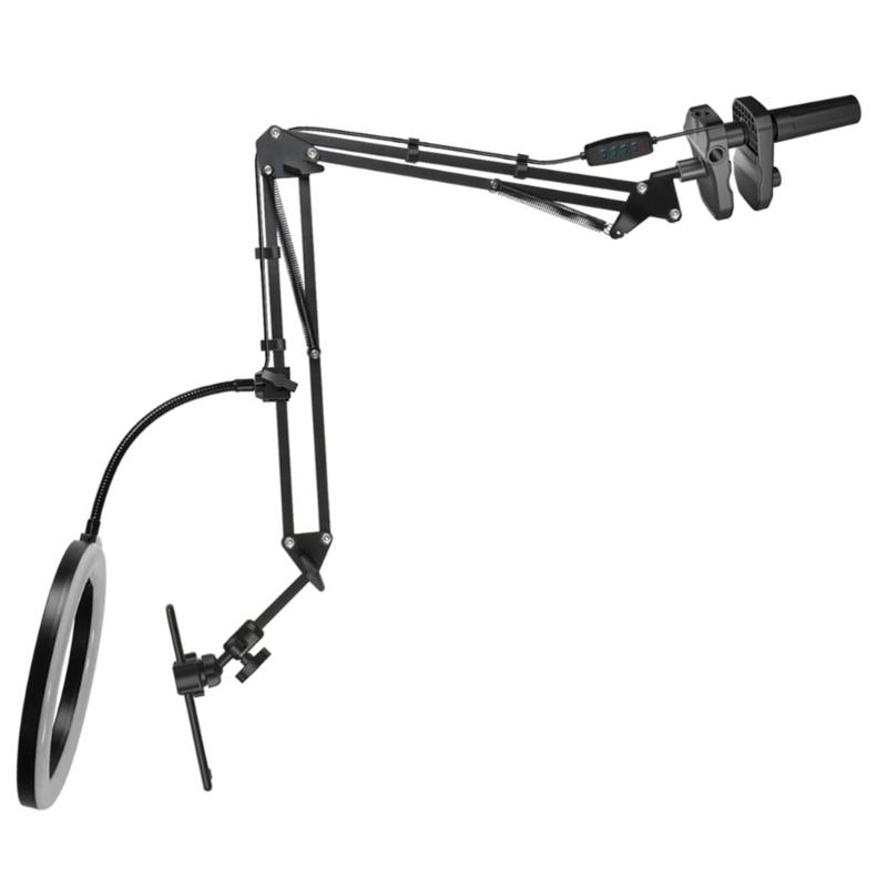 Adjustable Overhead Phone Mount With Rings Light Camera Arm Stand for Video Recording Live Streaming Art Craft