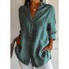 JPNTKY Women's Fashion Casual Solid Color Print Long Sleeve POLO Neck Blouses & Shirts