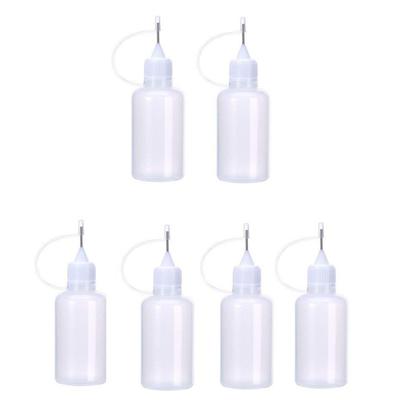 6Pcs 30ml Nadelspitze Kleber Flasche DIY Papier Kunst Quilling Werkzeug Flasche Nadel Flasche Applikator