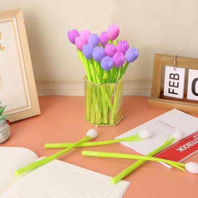 10pcs Light Changing Pen, Mushroom Flower, Silicone Neutral Pen, Small and Fresh, Cute, Student Exam Pen, Shake Pen, Tulip Pen