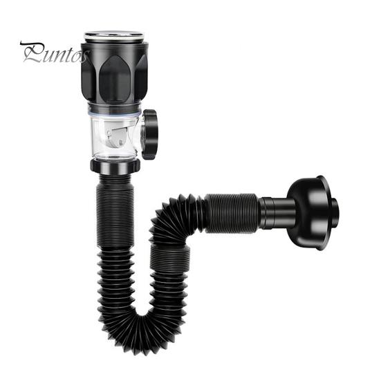 

Расширяемая сливная труба для раковины со встроенной заглушкой, предотвращающей засорение, универсальный, простой монтаж, устойчивый к протечкам сливной комплект для раковины в ванной комнате A