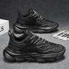 Black Samurai Men's Shoes Are Versatile Casual Running Non Slip Sports Thick Sole Height Increasing Dad Trendy Men