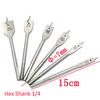 6Pcs Wood Flat Drill Sets 10mm-25mm Steel Woodworking Spade Drill Bits Hex Shank Flat Drill Hole