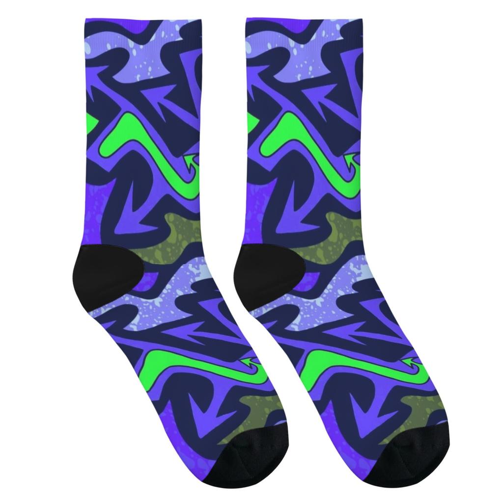 Abstract Street Graffiti Pattern Unisex Soft Skin-friendly Breathable Stretch Harajuku Style Daily Socks Hip Hop Trend Gift