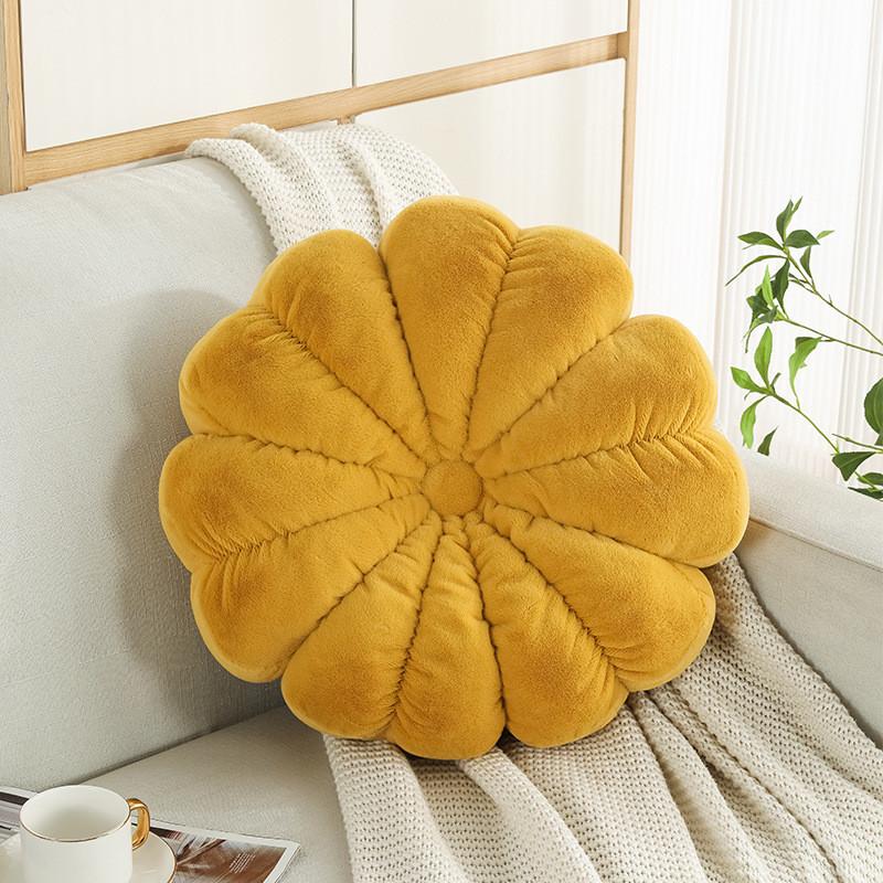Nordic Small Bunny Fur Pumpkin Seat Cushion For Living Room Decor And Office Comfort