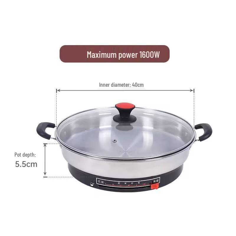 Stainless Steel Non-Stick Electric Pancake & Grill Pan - Deepened, Enlarged, Multi-functional Frying & Baking Pan.
