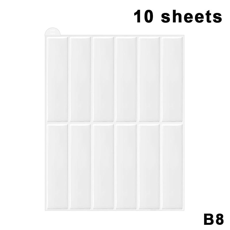 5/10Pcs Non Fading Wall Tile Stickers Peel and Stick Waterproof Oil Proof Heat Resistant for Dining Area Wall Decoration