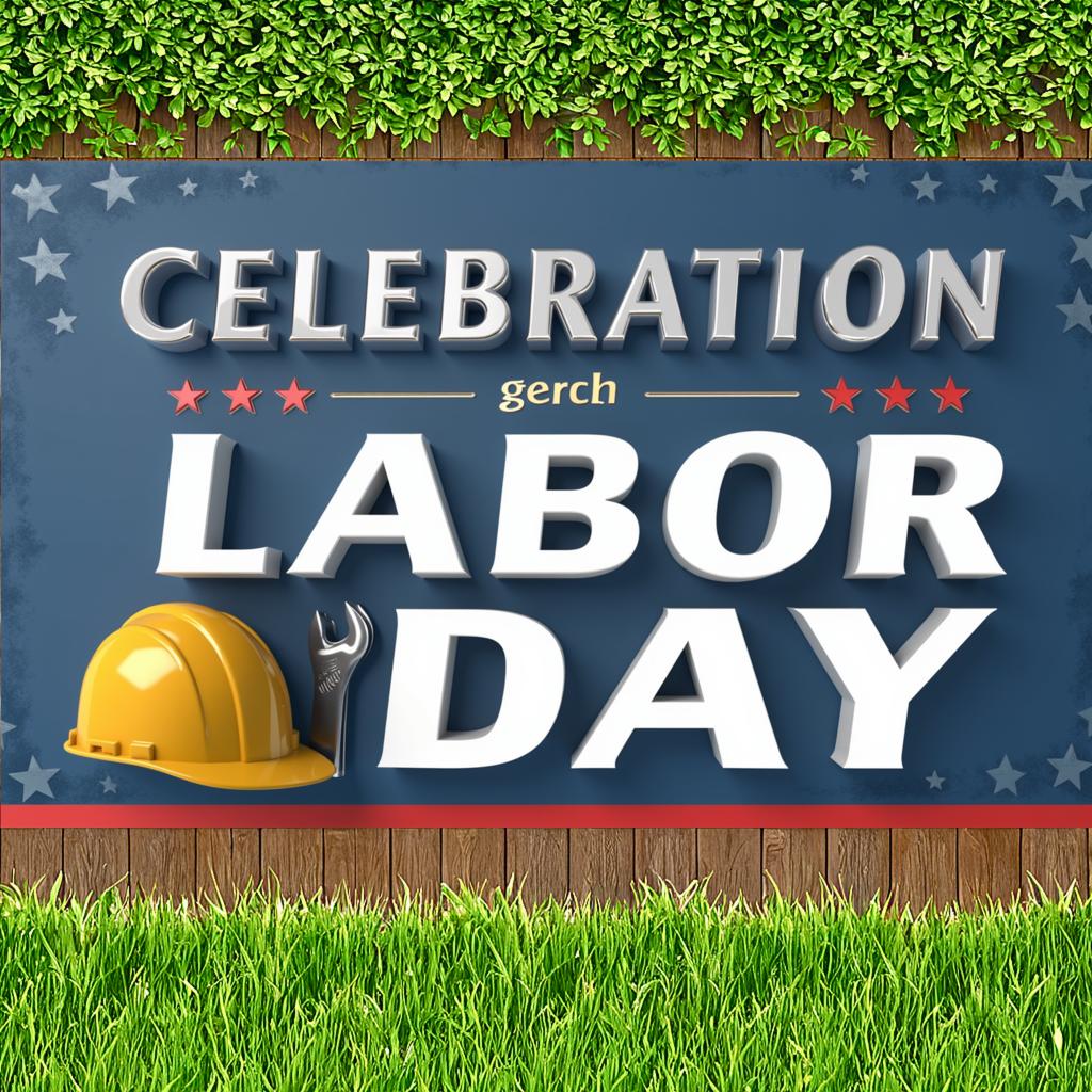 Workshop Celebration Banner Durable Material Construction Theme Colorful Stars Factory Decor for Outdoor Decoration