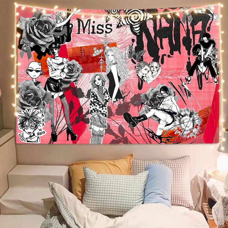 

Popular Japanese Anime Poster Tapestry NANA Wall Hanging Cloth Bedroom Aesthetic Home Decoration Birthday Banner Wall Art Decor 74x94cm(29x37in)
