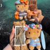 Island Sunshine Series Hawaiian  Surfboard Plush doll KeyChain Black Skin Kitty cat Doll Pendant bag Accessory