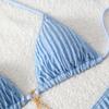 European and American Women's Sexy Backless Strappy Bikini Swimsuit - Solid Color, Hot Spring Wear