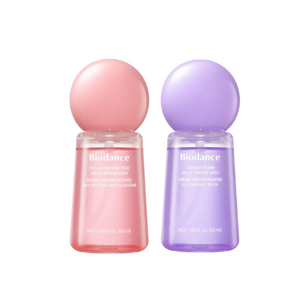 Biodance Jelly Serum Mist Duo Set 50ml x 2 (Caviar PDRN + Collagen Peptide) for Complete Anti-Aging and Glass Skin Glow