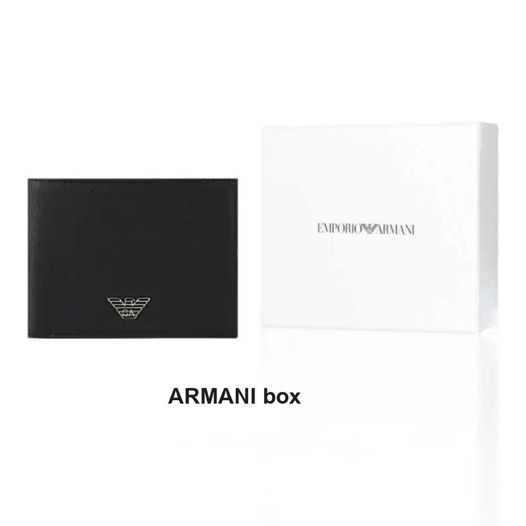 Emporio Armani Classic Short Eagle Logo Three-In-One Foldable Polyester Wallet Men wallet Black Y4R165-Y138E-81072