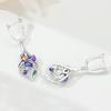 Orstarry 925 Silver Blue Purple Iris Flower Drop Earrings Women Earrings Charm Trend Versatile Party Jewelry Gifts