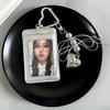 Ins Photocard Holder Black Pu Credit Storage Card 3In Student Id Protective Cover Kpop Idol Photocard Holder Keychain Bag Gift