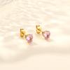 Elegant Stainless Steel Heart Zircon Stud Earrings, Light Luxury & Versatile Design.