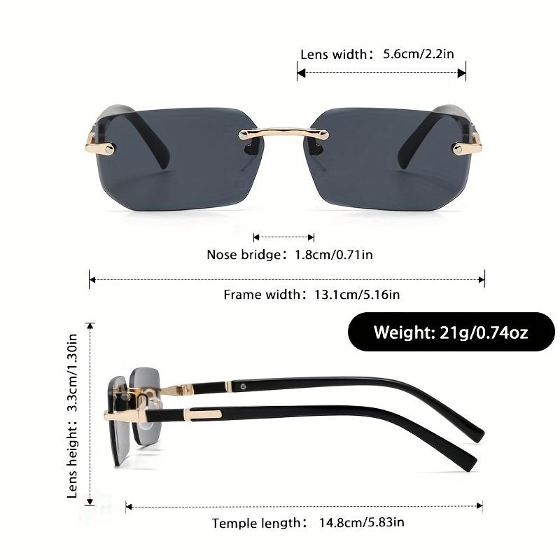 3pcs Unframed Metal Fashion Glasses for Men Women Stylish Decorative Lenses Frame Lightweight Comfortable Design for Everyday