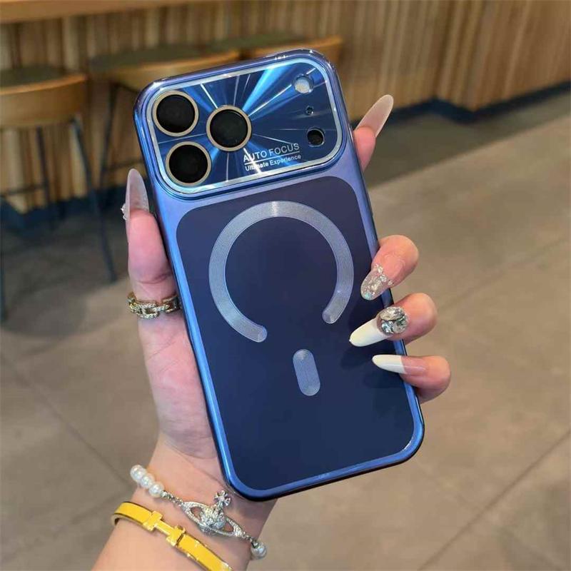 MagSafe Magnetic For Phone Case For iPhone 17 16 15 14 13 Pro Max Large Window Lens Protective Cover