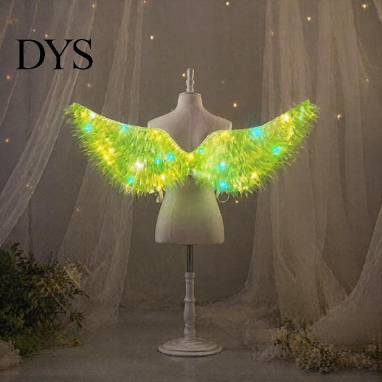 LED Costume Accessories Light-Up Angle Wing, Glowing Feather Wing for Kids Girls, Wings with Lights Fairy Props Christmas Halloween Stage Performance